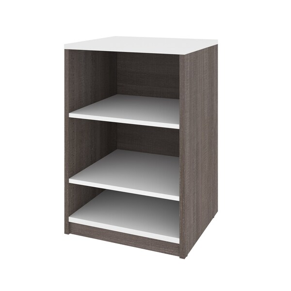 Cielo 20W 19.5 in Low Storage Unit, Bark Grey & White